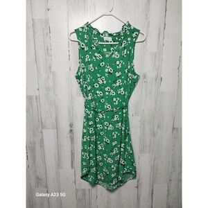 Green Floral Market  & Spruce JEANIE   Sleeveless  Summer Dress Medium